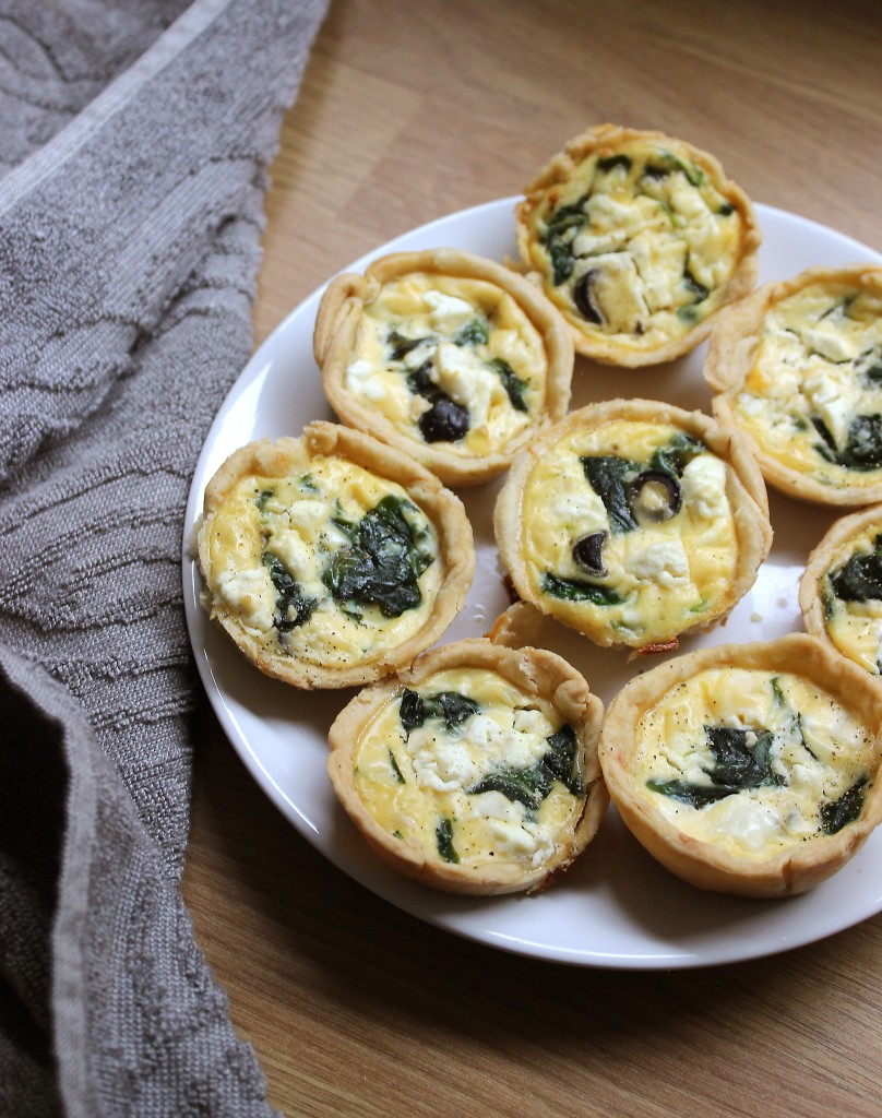 Feta, Black Olive and Spinach Quiche Tarts | xameliax